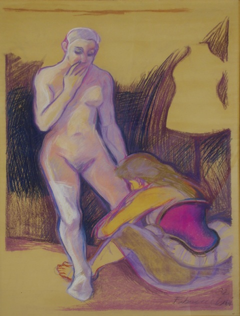 Die Ankleidung Pastell 1983 150 x 100 cm Preis auf Anfrage - Miguel Fabruccini 