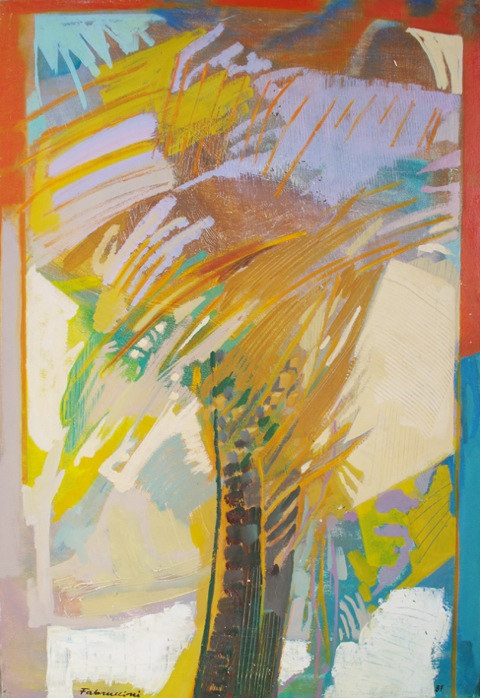 Die Palme Mischtechnik auf Leinwand 1987 100 x 70 cm Preis auf Anfrage - Miguel Fabruccini 